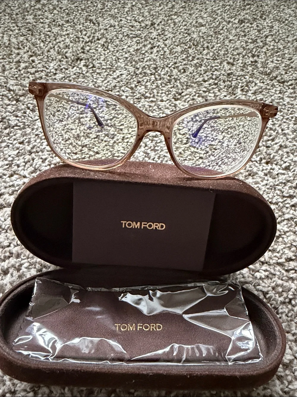 Tom Ford Women's Blue-Gradient Lenses with Translucent Brown Frames
